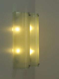 Italian Midcentury Moderrn Design Glass Sconces Wall Lights, 1950s