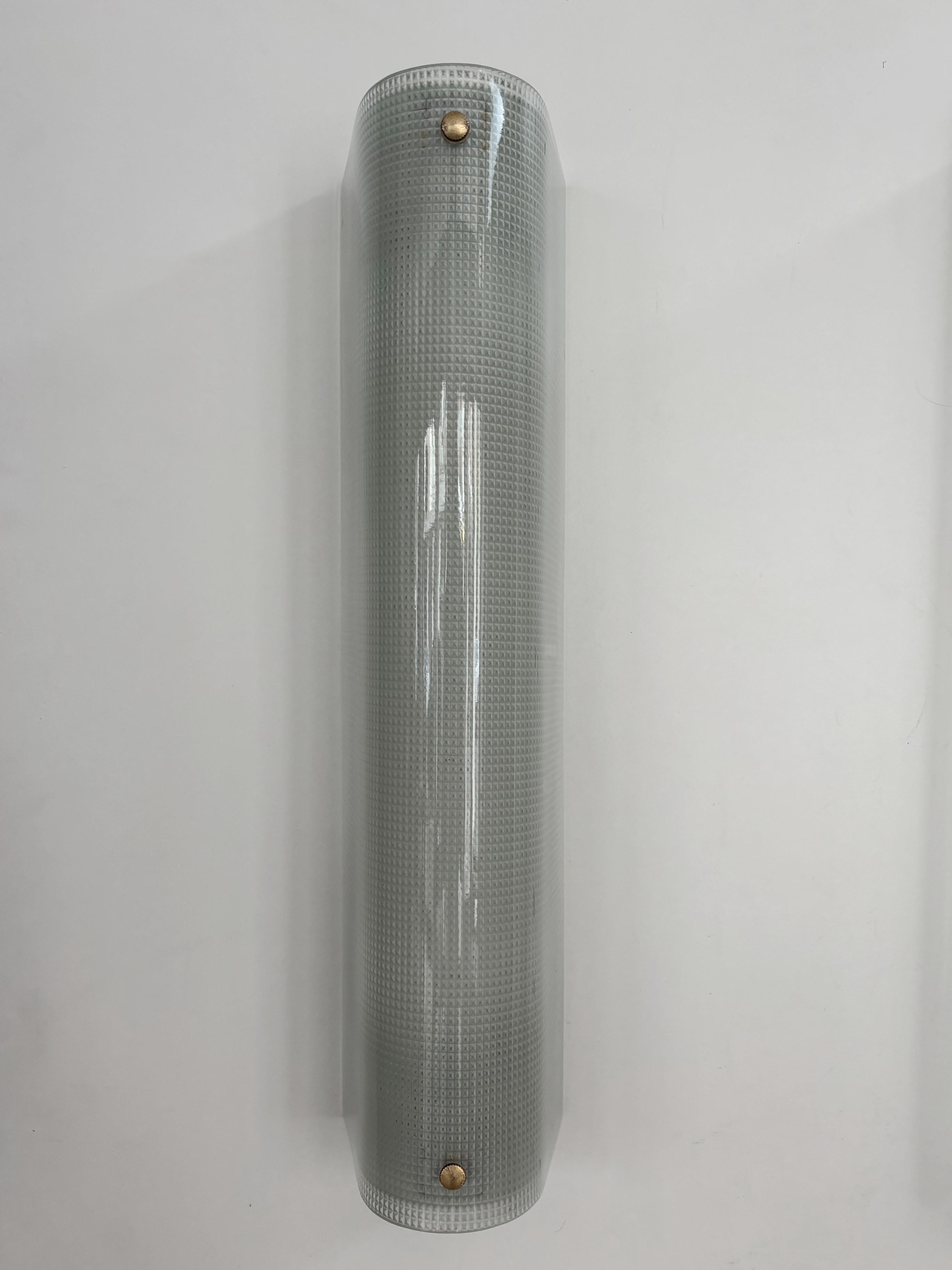 Italian Midcentury Moderrn Design Glass Sconces Wall Lights, 1950s en venta 1