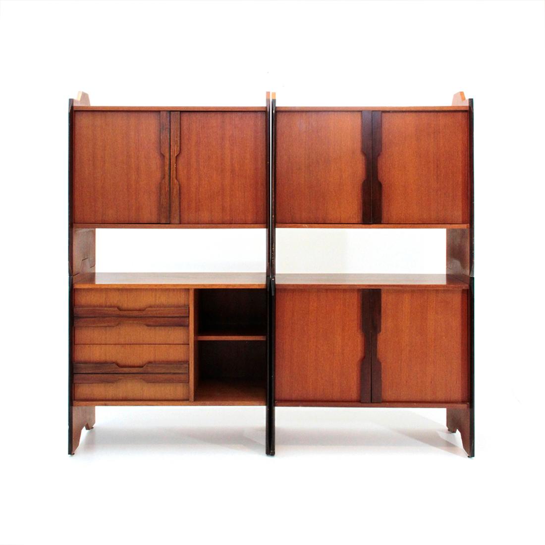 Italian Midcentury Modulable Sideboard, 1960s In Good Condition In Savona, IT