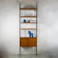 Italian Midcentury Modular freestanding Floor to Ceiling Book Case