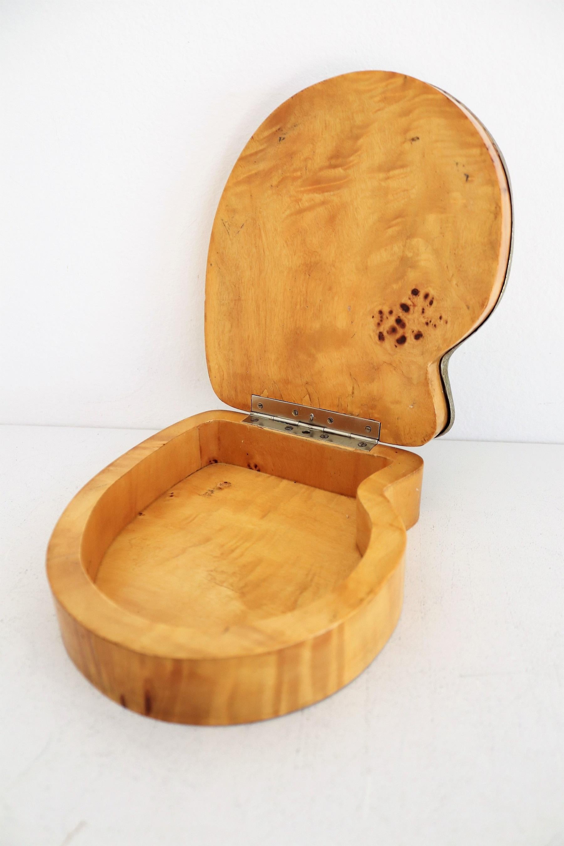 Italian Midcentury Burl Wood Jewelry Box, 1970s For Sale 11