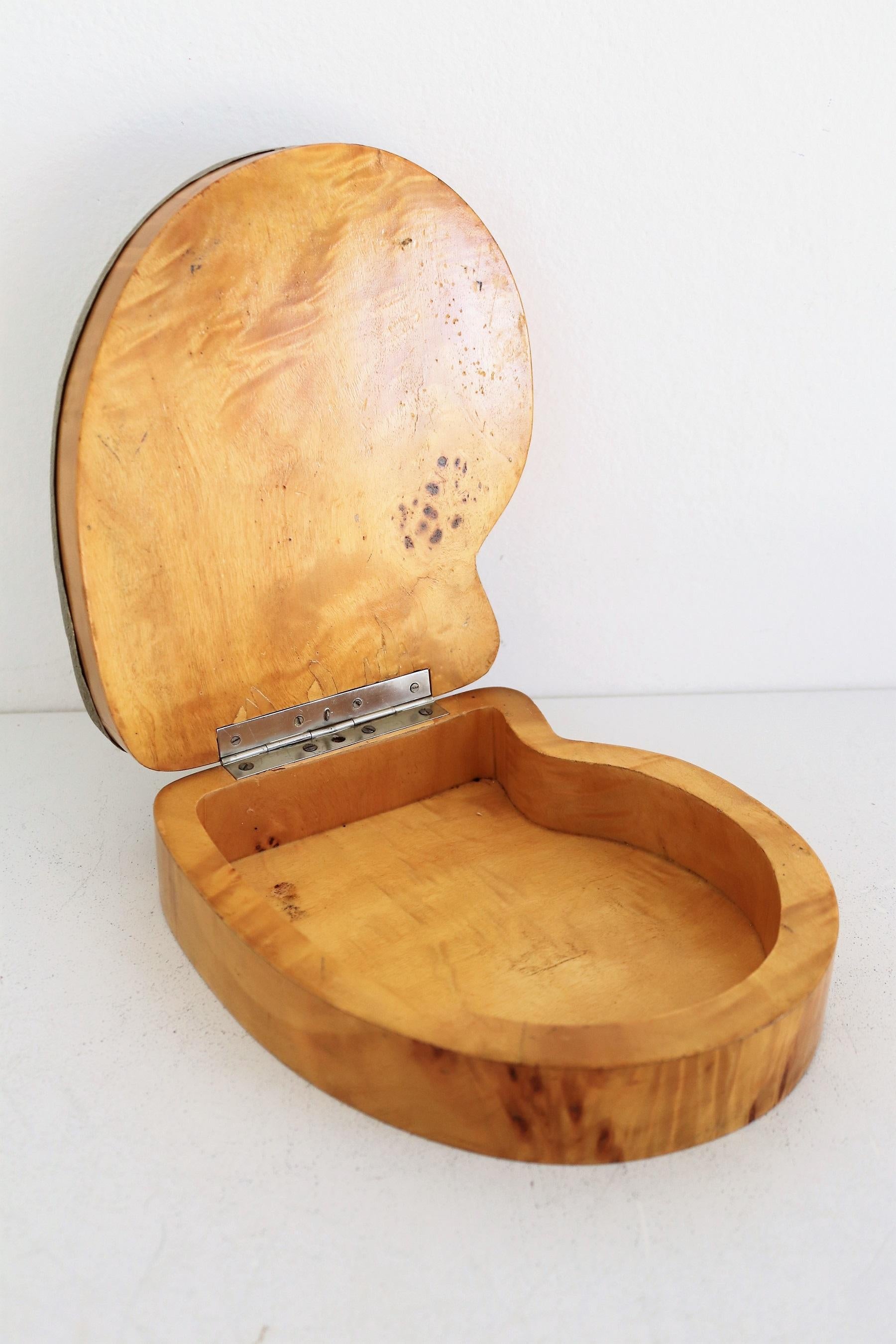 Italian Midcentury Burl Wood Jewelry Box, 1970s For Sale 2