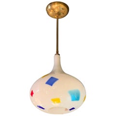 Italian Midcentury Murano Art Glass Pendant Light Anzolo Fuga Attributed, AVeM