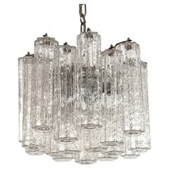 Vintage Italian Midcentury Murano Glass Chandelier with 24 glass tubes, 1960s