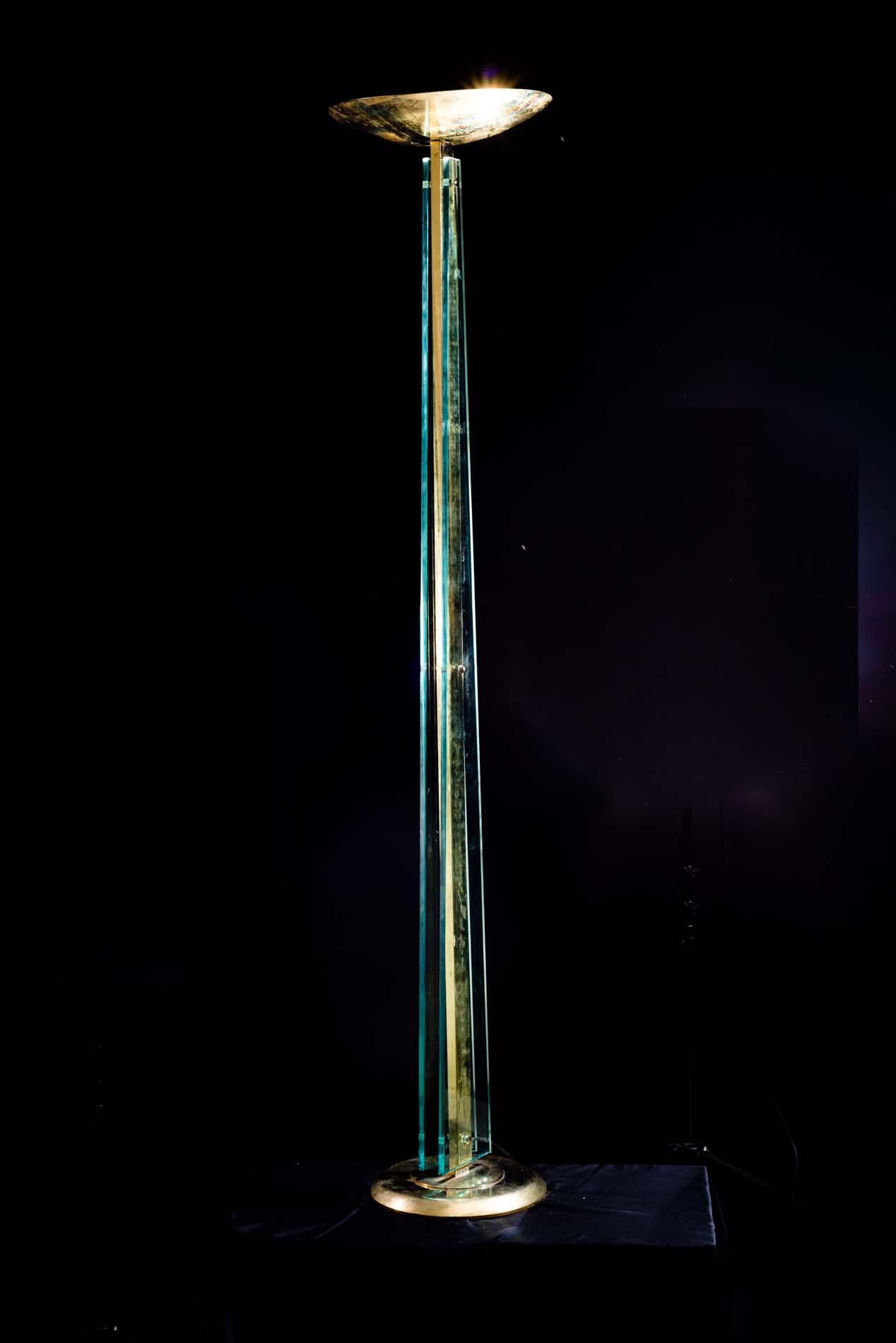 Mid-Century Modern Italian Midcentury Murano Glass Floor Lamp by Pietro Chiesa Fontana Arte, 1940s For Sale