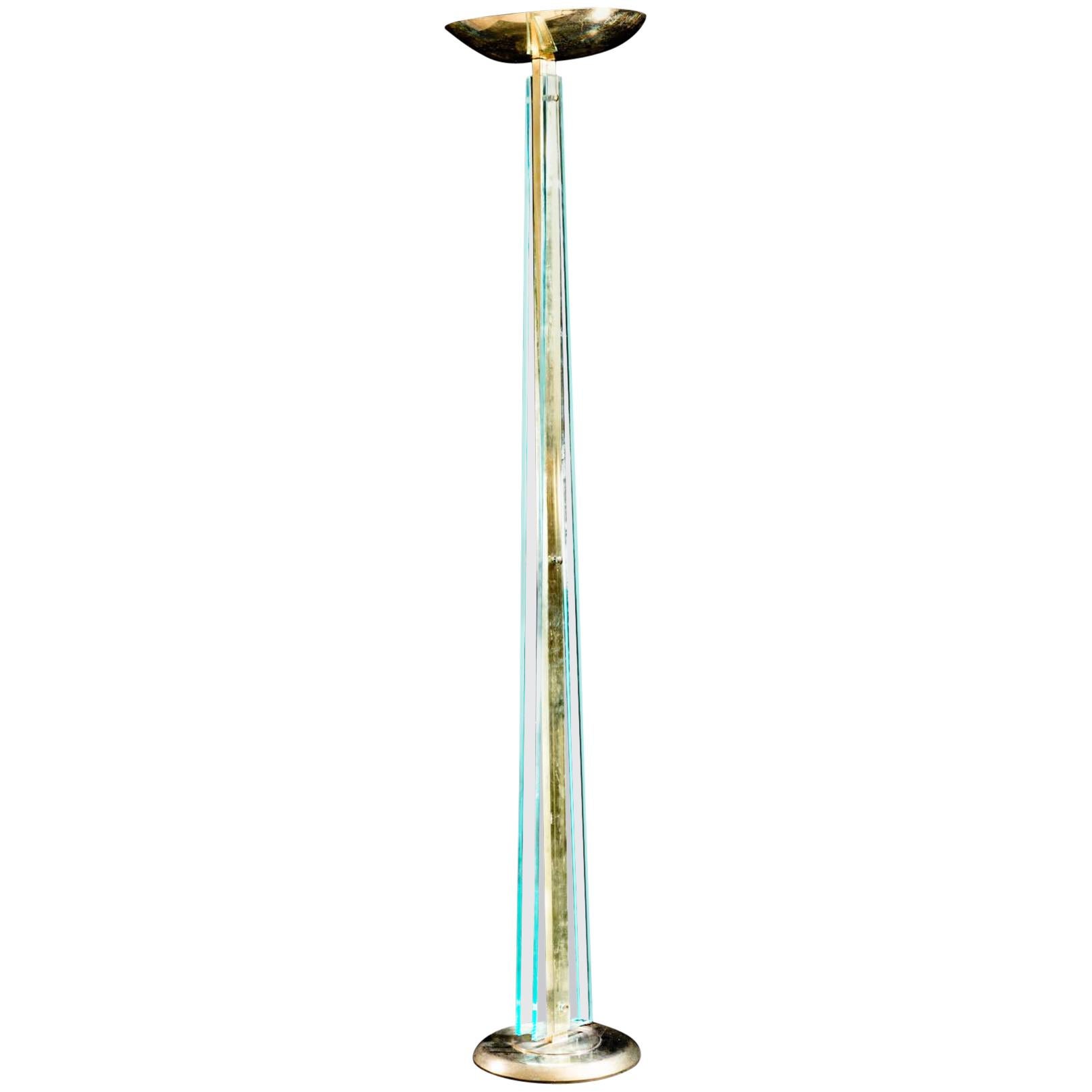 Lampadaire italien du milieu du siècle dernier en verre de Murano par Pietro Chiesa Fontana Arte, années 1940