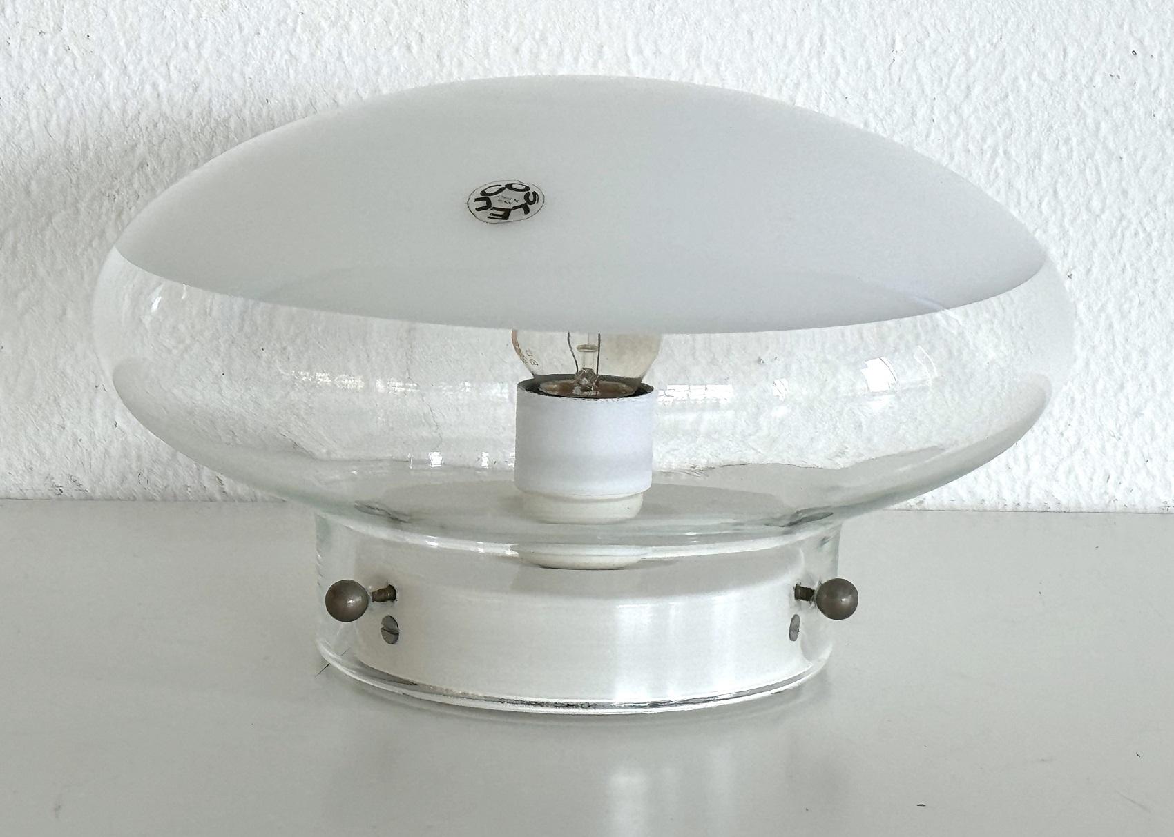 Preciosa lámpara empotrada italiana de cristal de Murano soplado a mano de mediados de siglo, modelo 