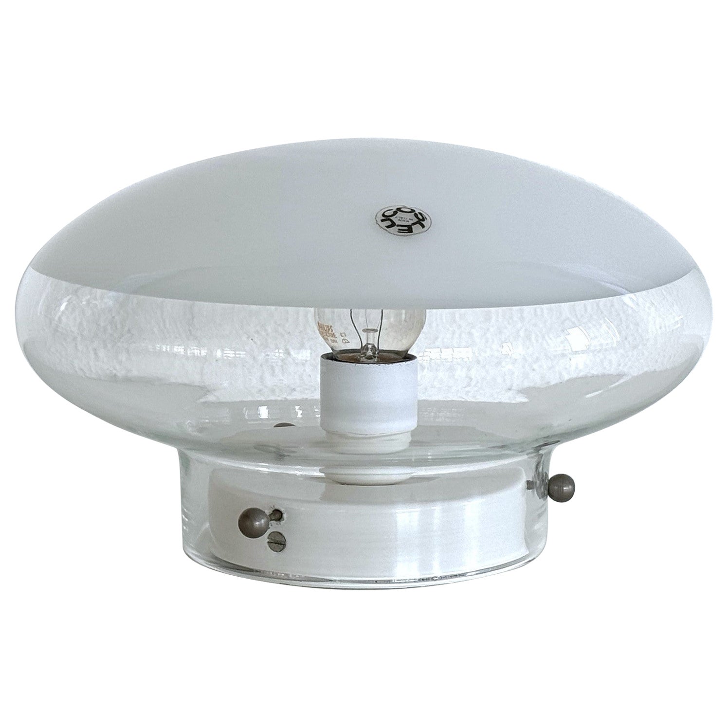 Italian Midcentury Murano Glass Flush Mount by Roberto Pamio for Leucos, 1970