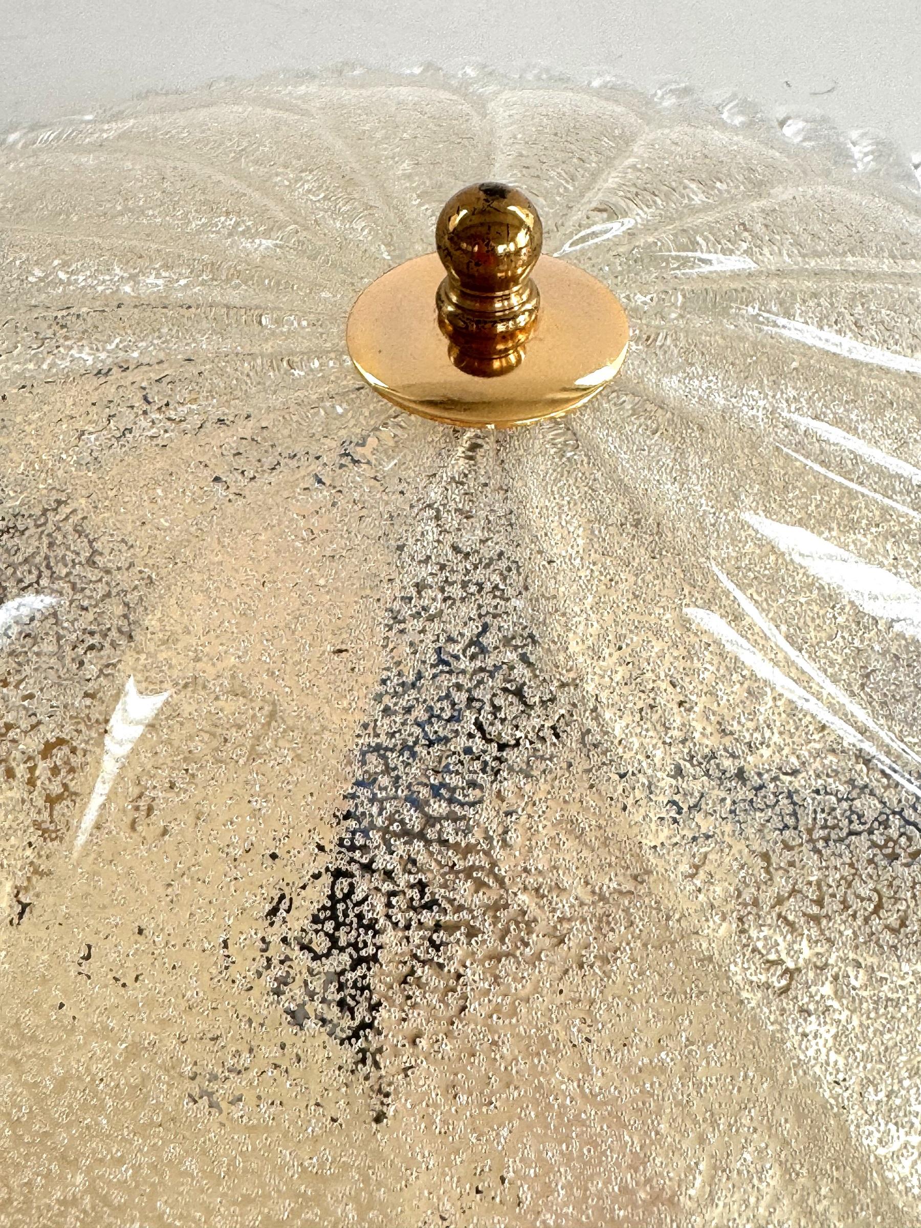 Italienische Murano-Glas-Einbauleuchte aus der Mitte des Jahrhunderts mit transparentem Glas, 1990er Jahre im Zustand „Gut“ im Angebot in Morazzone, Varese
