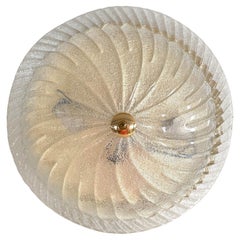 Italienische Murano-Glas-Einbauleuchte aus der Mitte des Jahrhunderts mit transparentem Glas, 1990er Jahre