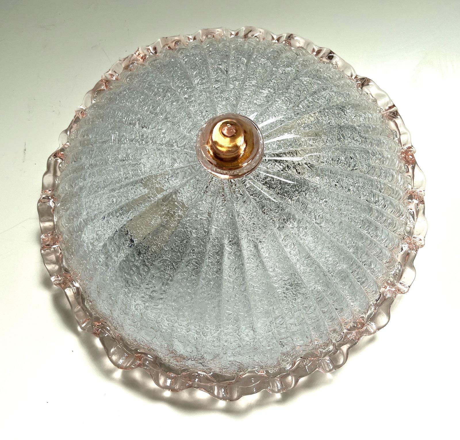 Italienische Einbauleuchte aus Murano-Glas aus der Mitte des Jahrhunderts, 1970er Jahre (Moderne der Mitte des Jahrhunderts)
