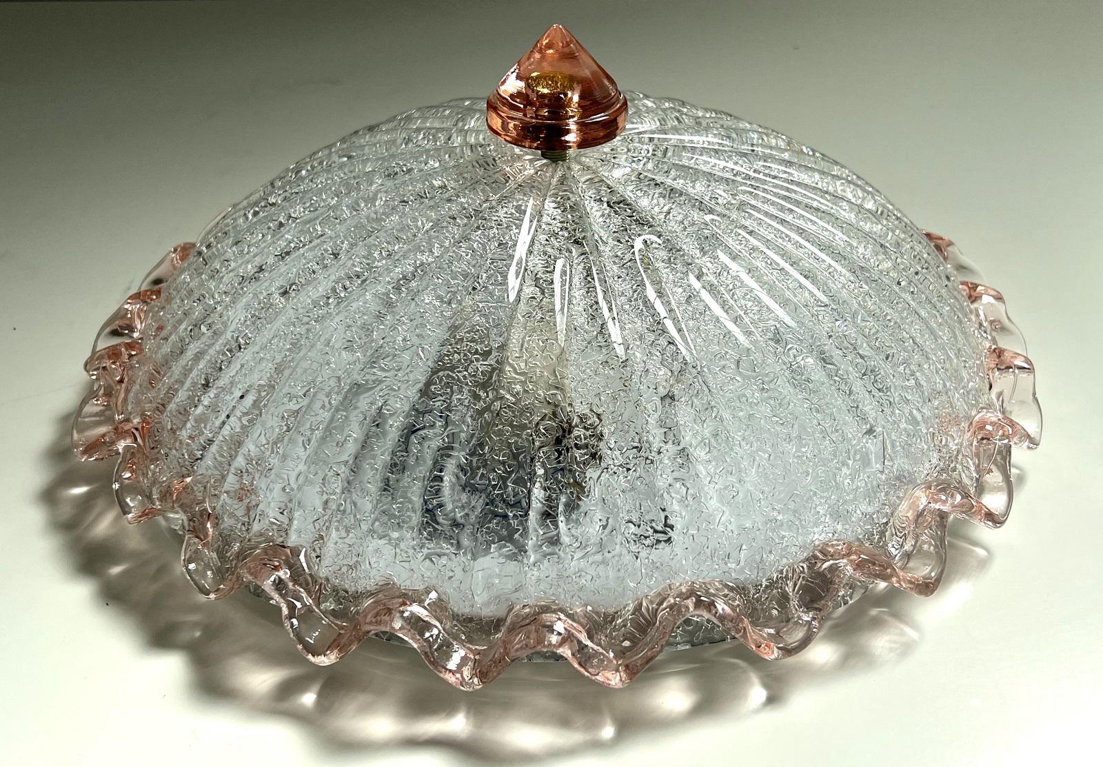 Italienische Einbauleuchte aus Murano-Glas aus der Mitte des Jahrhunderts, 1970er Jahre (Handgefertigt)