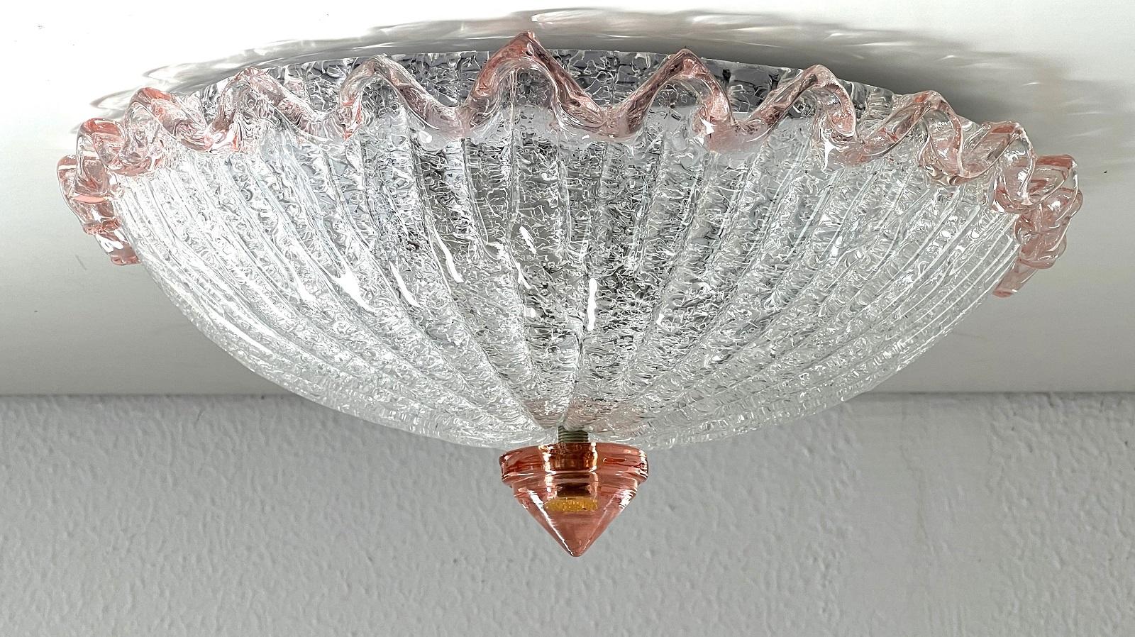 Italienische Einbauleuchte aus Murano-Glas aus der Mitte des Jahrhunderts, 1970er Jahre 1