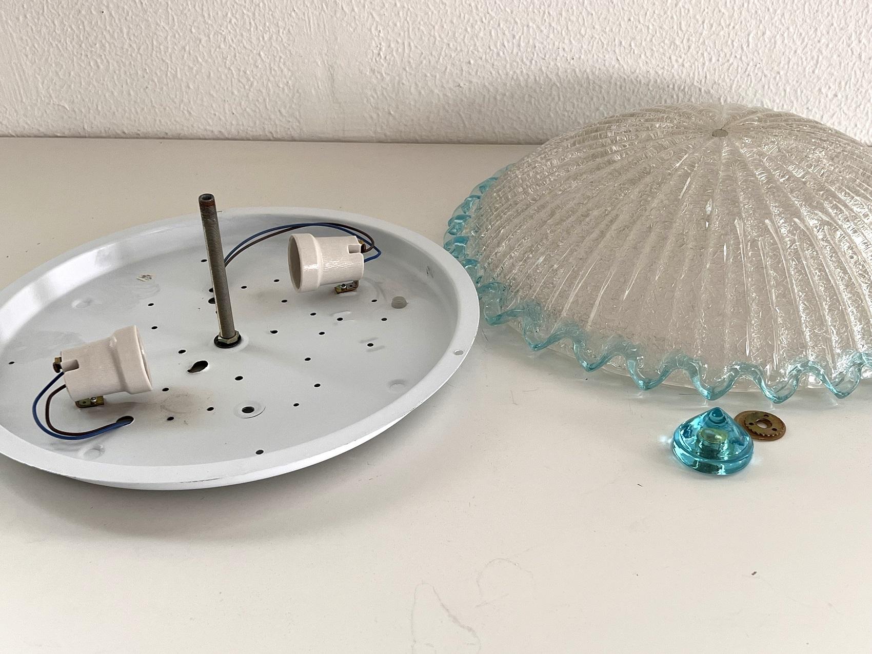 Italienische Einbauleuchte aus Murano-Glas aus der Mitte des Jahrhunderts, 1970er Jahre 2