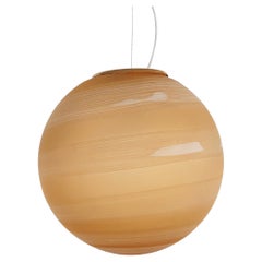 Italienischer Murano-Glas-Kronleuchter aus der Mitte des Jahrhunderts mit Messingdetails, 1970er Jahre