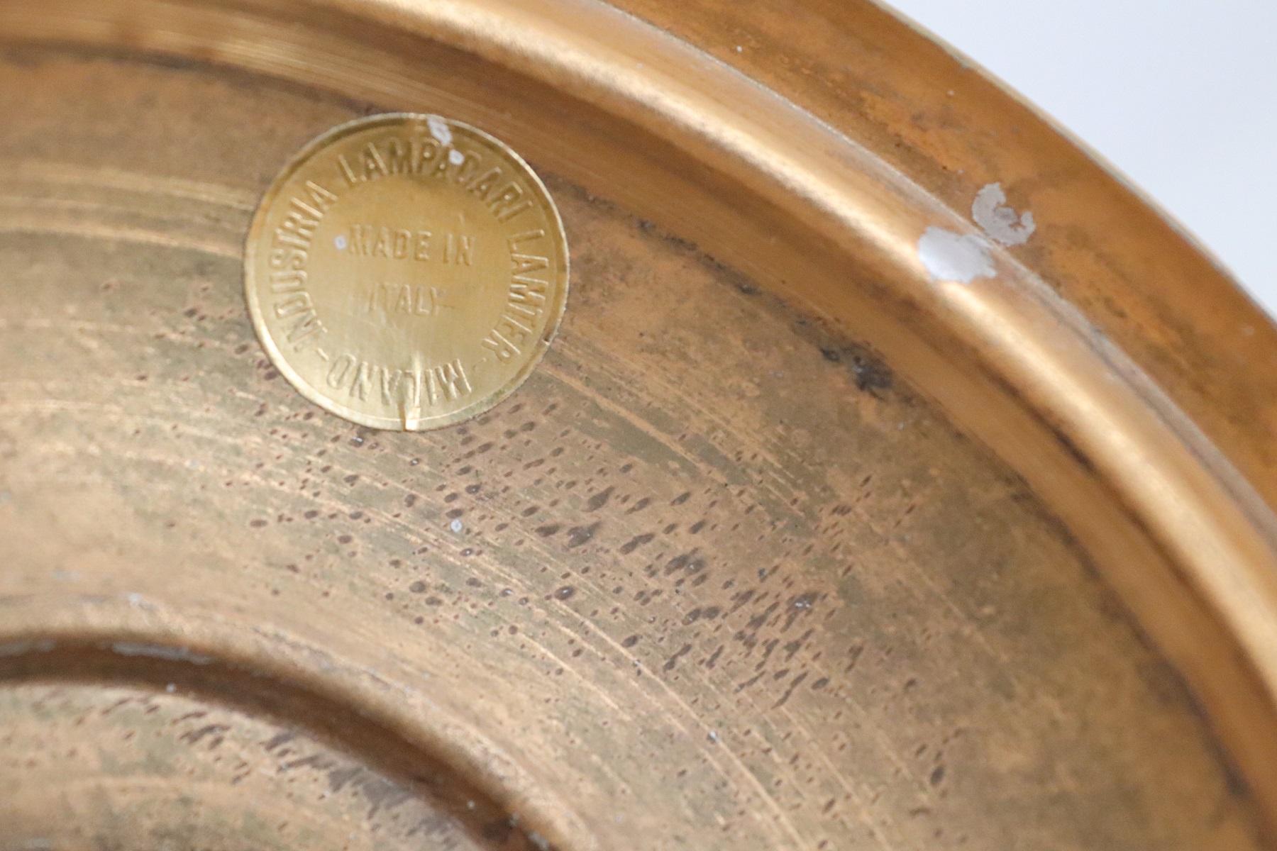 Italienischer Muranoglas-Kugel-Kronleuchter aus der Mitte des Jahrhunderts mit Messingdetails, 60er Jahre im Angebot 8