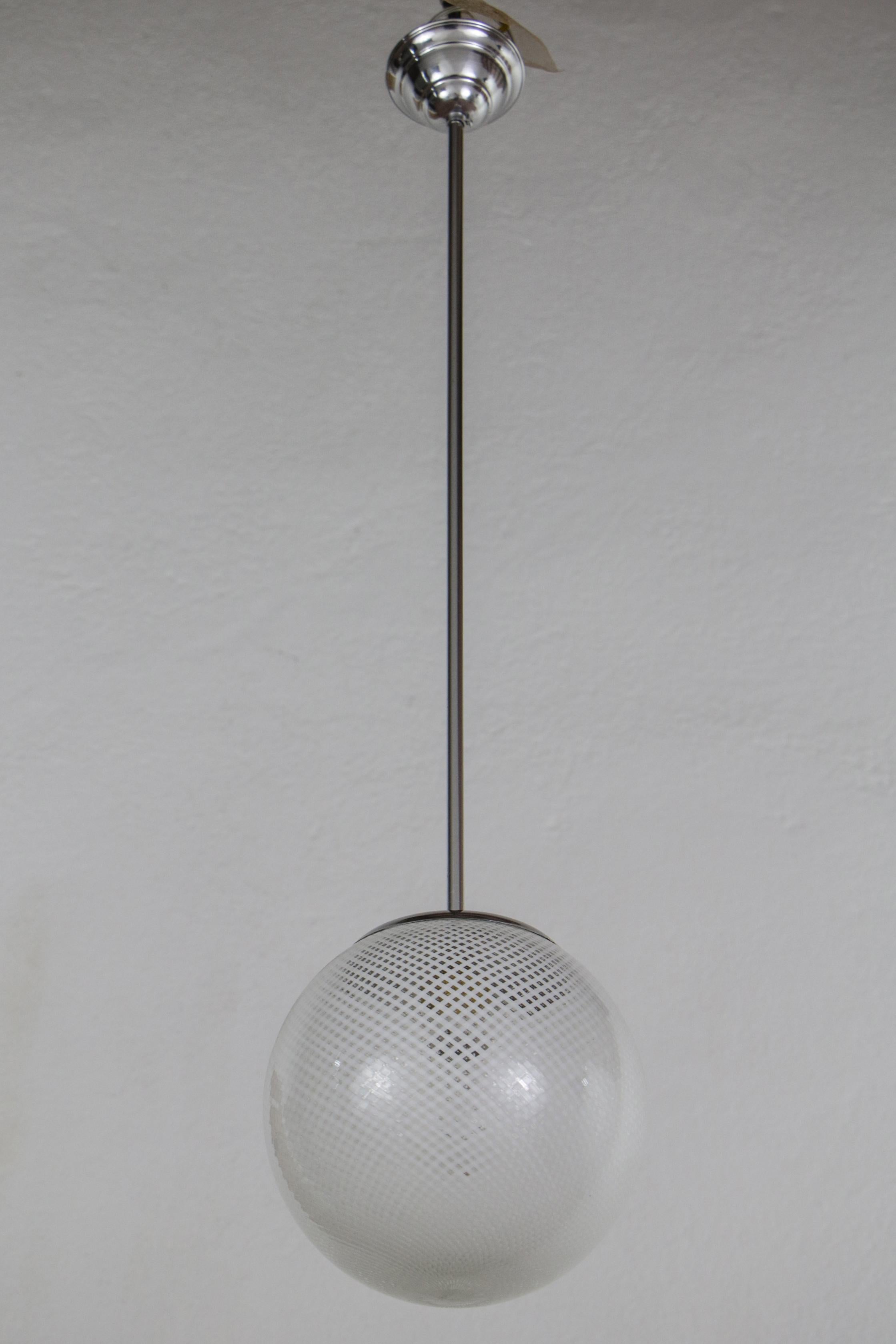 Mid-20th Century Italian Midcentury Murano Glass Pendant Lamp by Carlo Scarpa for Venini, 1940s