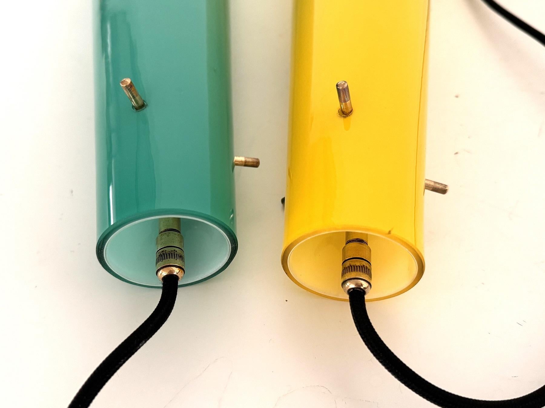 Ciondoli in vetro di Murano del Medioevo in verde e giallo di Vistosi, anni '70 in vendita 4