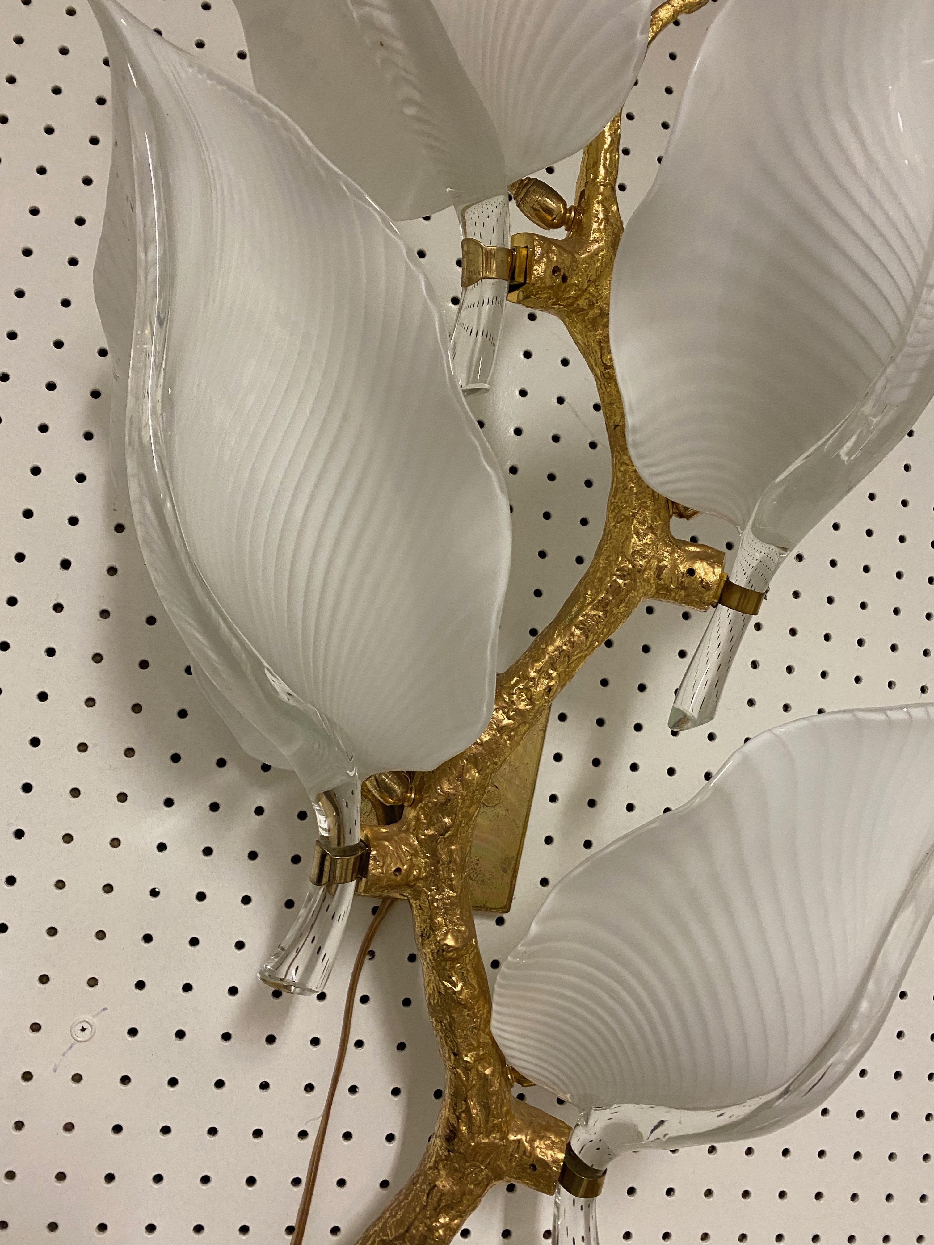 Italian Midcentury Murano Glass Sconce by Franco Luce In Excellent Condition For Sale In North Bergen, NJ