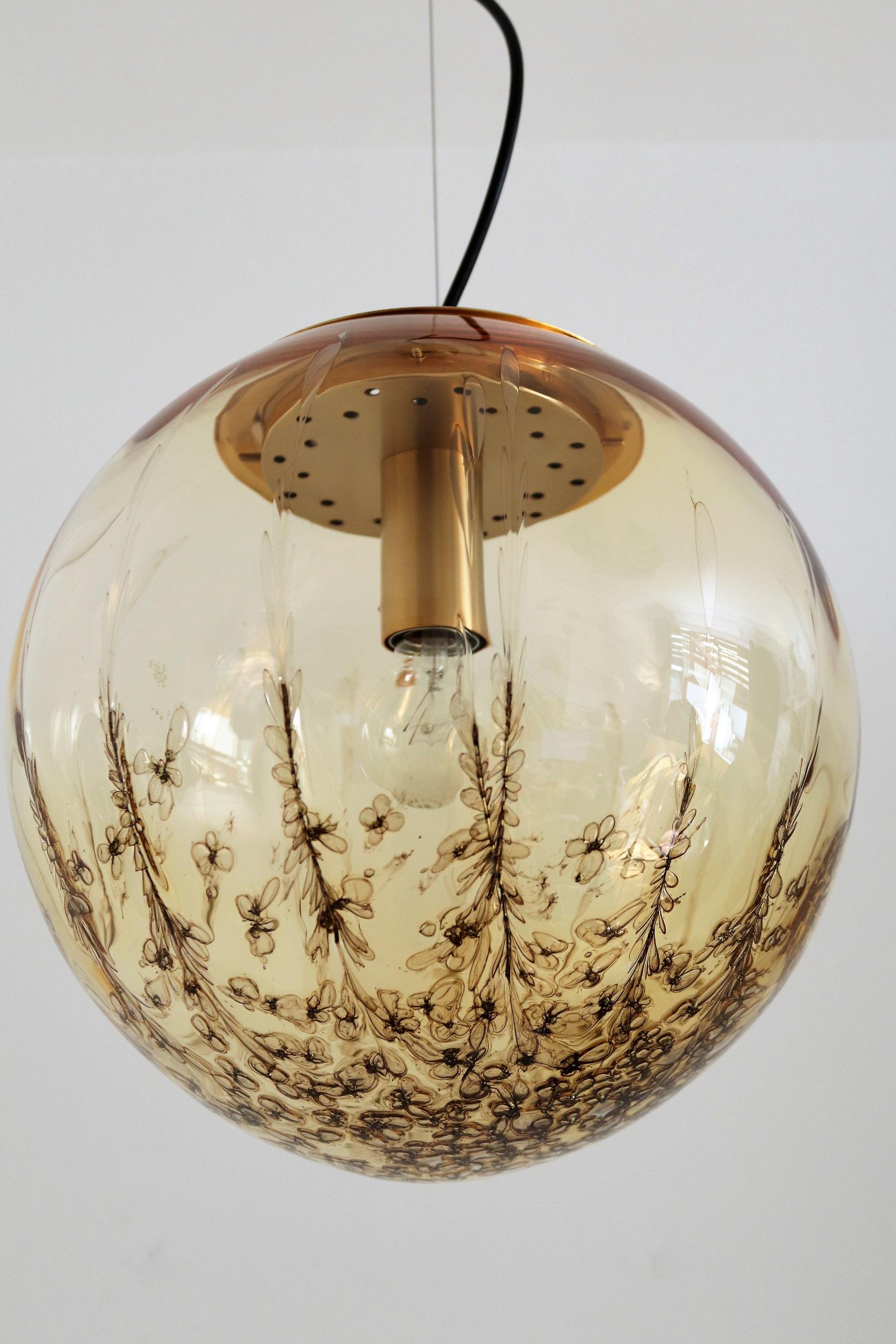 Italian Midcentury Murano Glass Sphere Pendant Lamp by La Murrina, 1970s 1