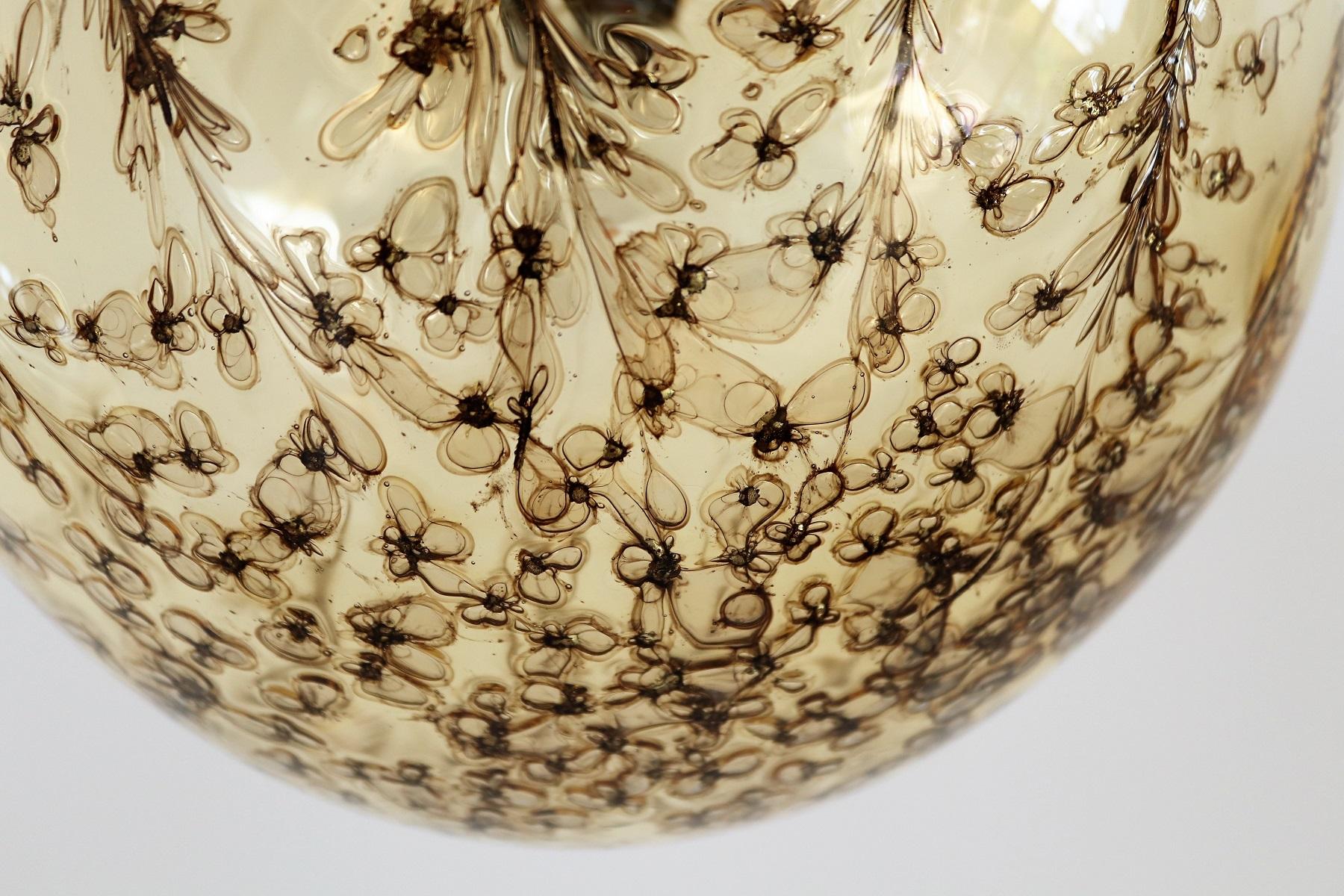 Italian Midcentury Murano Glass Sphere Pendant Lamp by La Murrina, 1970s 2