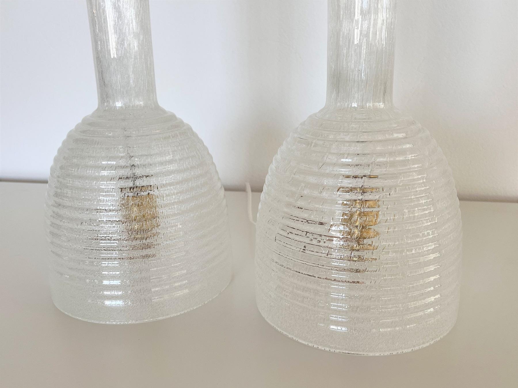 Italian Mid-Century Murano Glass Table Lamps by Carlo Nason for Mazzega, 1970s For Sale 3