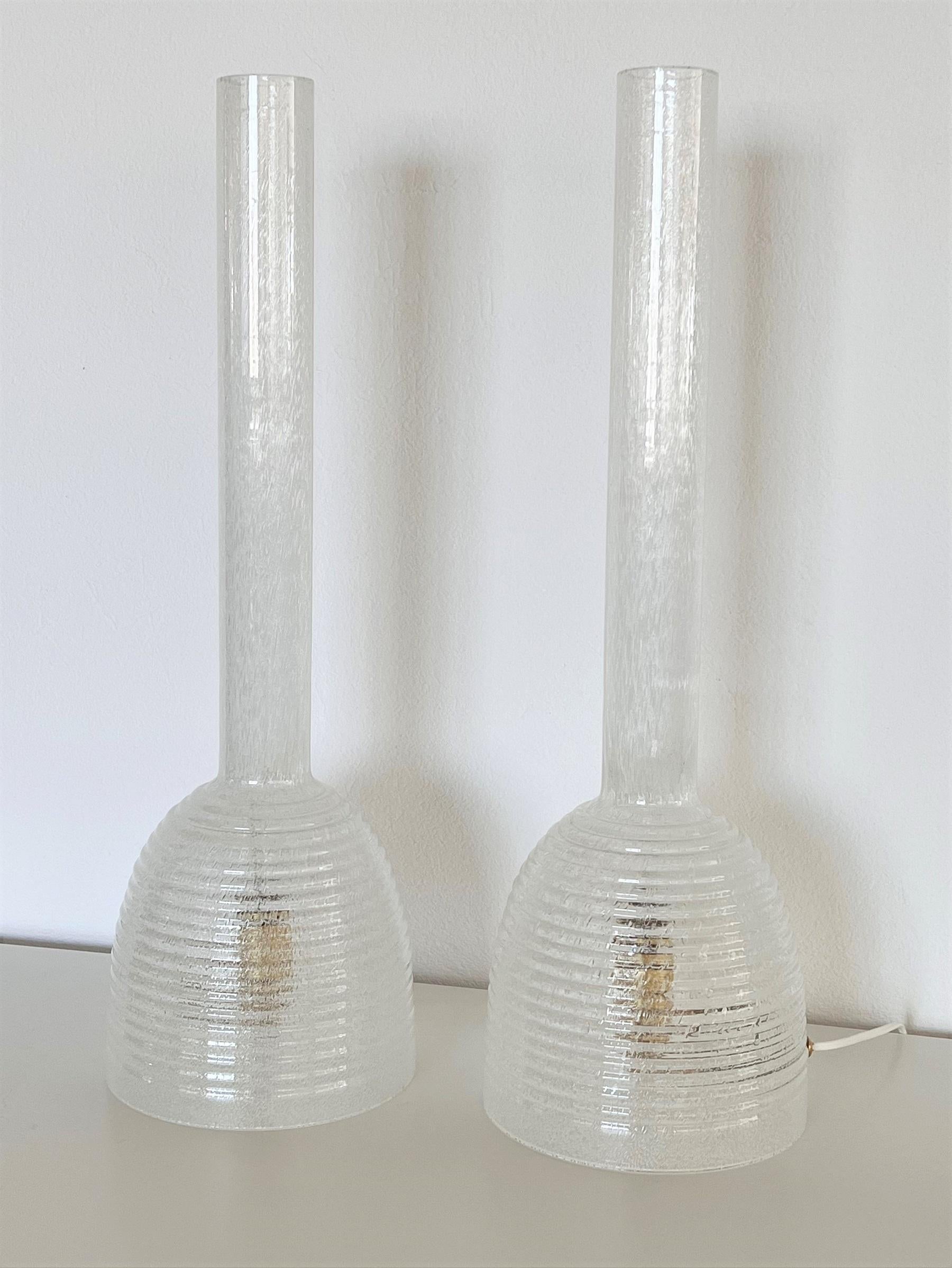 Italian Mid-Century Murano Glass Table Lamps by Carlo Nason for Mazzega, 1970s For Sale 7