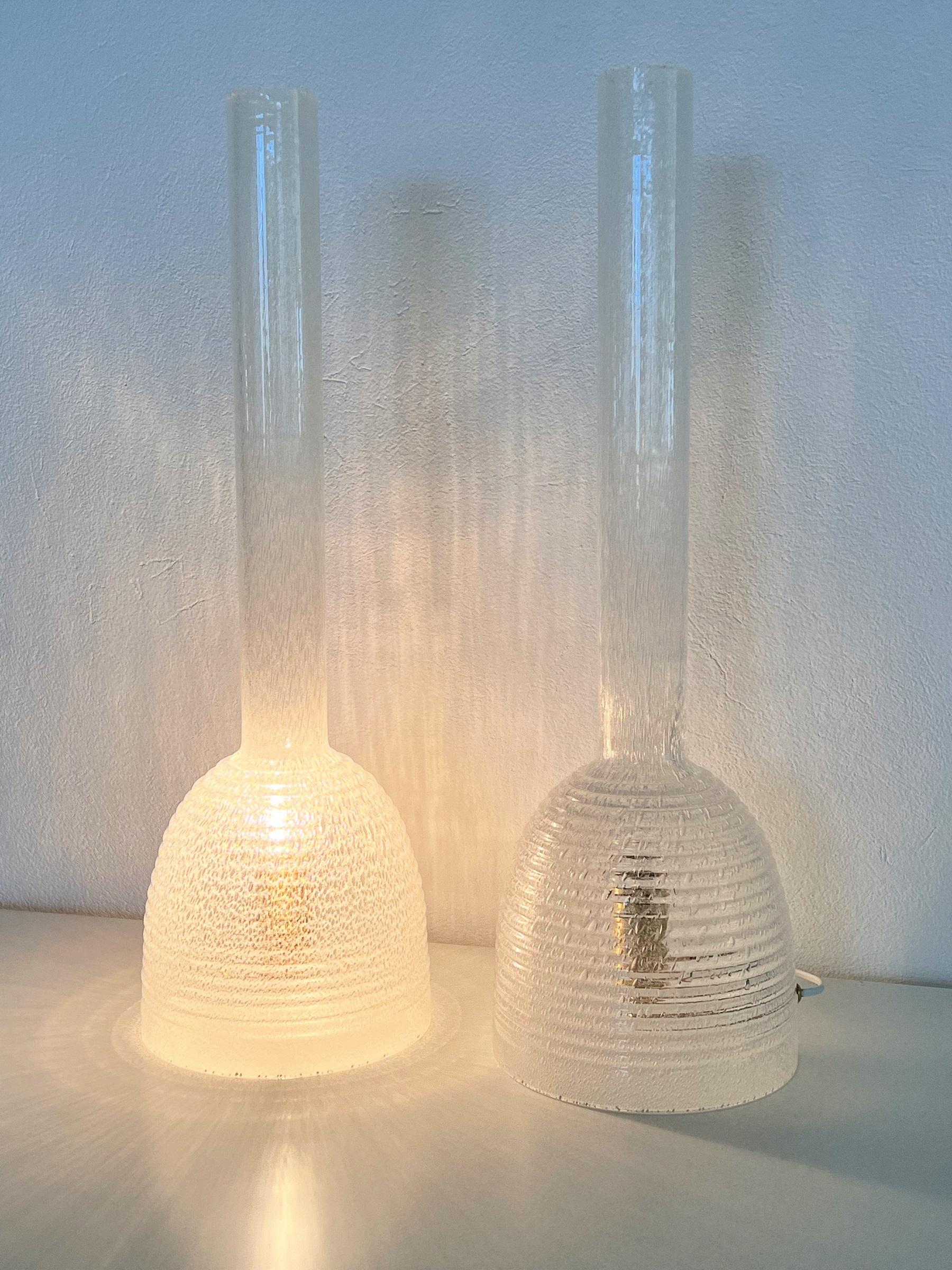 Mid-Century Modern Italian Mid-Century Murano Glass Table Lamps by Carlo Nason for Mazzega, 1970s For Sale