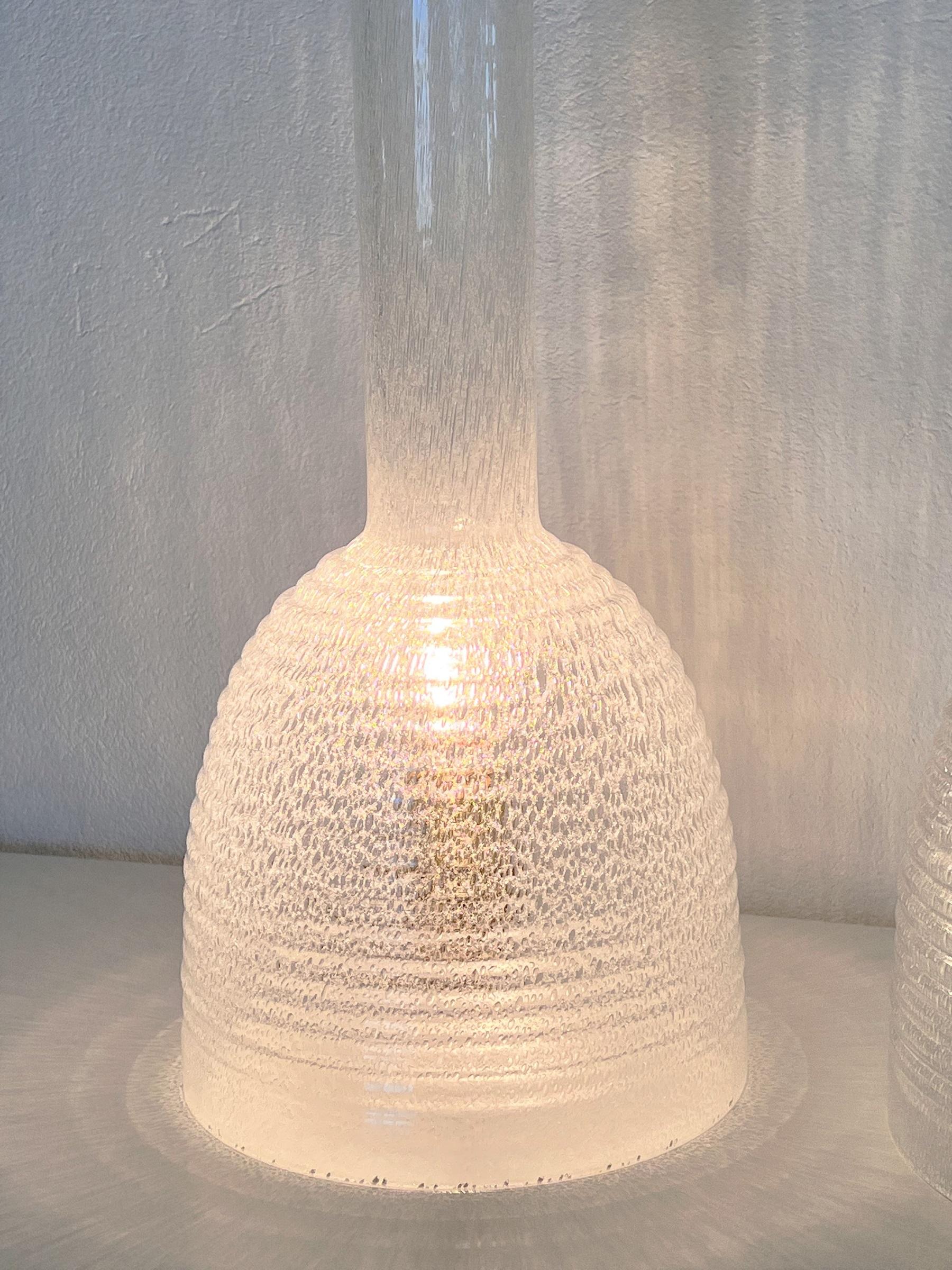 Hand-Crafted Italian Mid-Century Murano Glass Table Lamps by Carlo Nason for Mazzega, 1970s For Sale