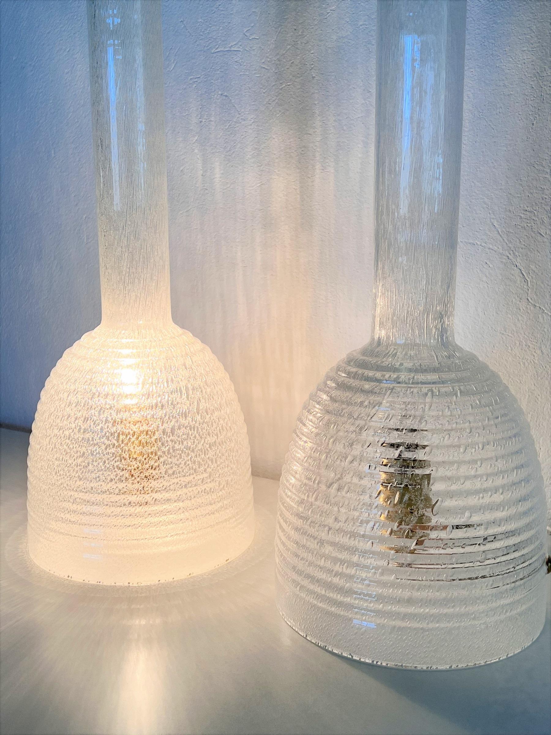 Italian Mid-Century Murano Glass Table Lamps by Carlo Nason for Mazzega, 1970s In Good Condition In Morazzone, Varese