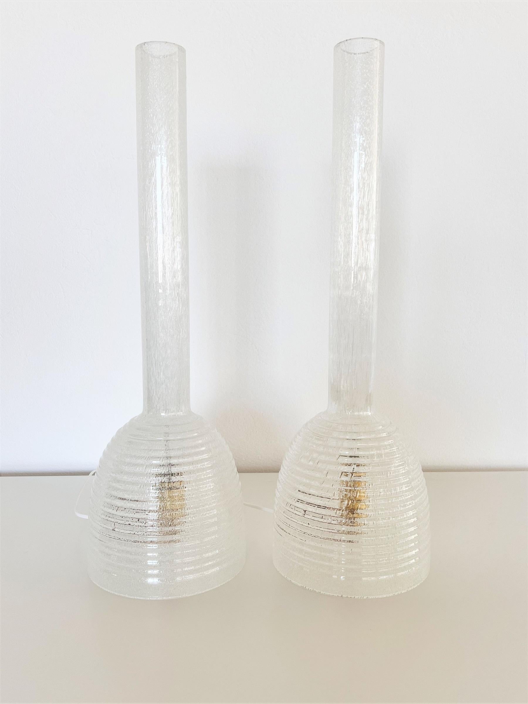 Italian Mid-Century Murano Glass Table Lamps by Carlo Nason for Mazzega, 1970s 2