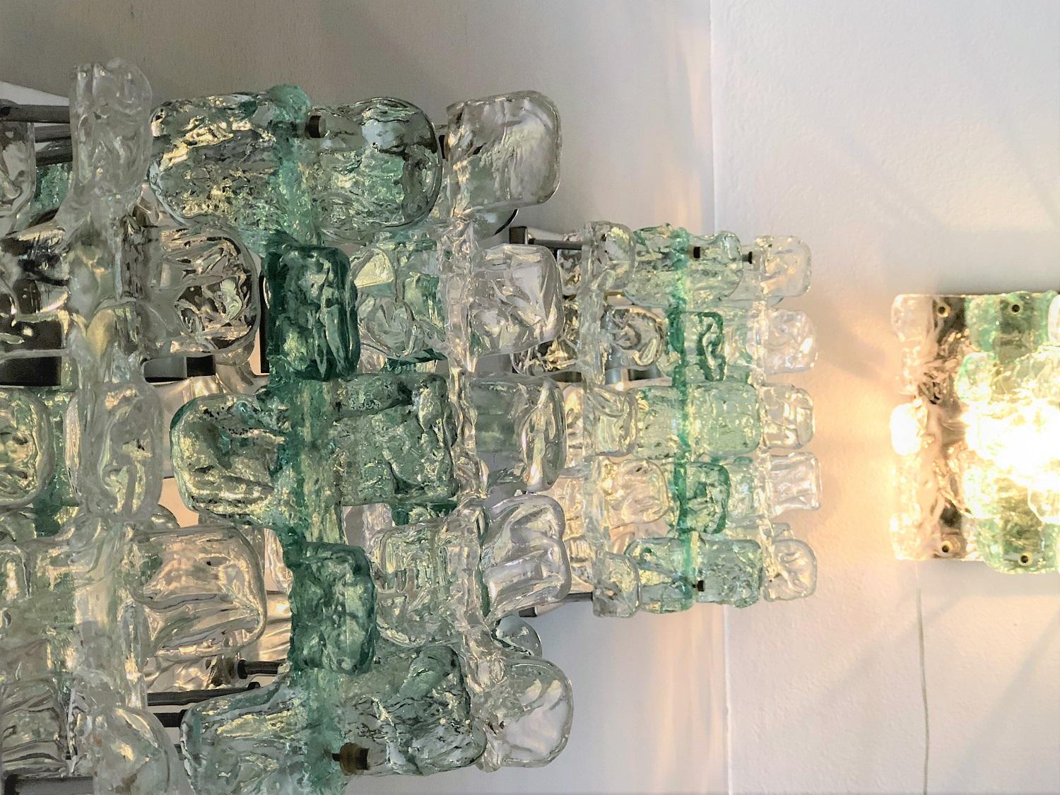 Italian Midcentury Murano Glass Wall Sconces by 0Quattro, 1970s, Set of four 9