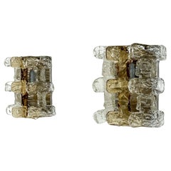 Italian Midcentury Murano Glass Wall Sconces by Zero4, 1970s, Set of two