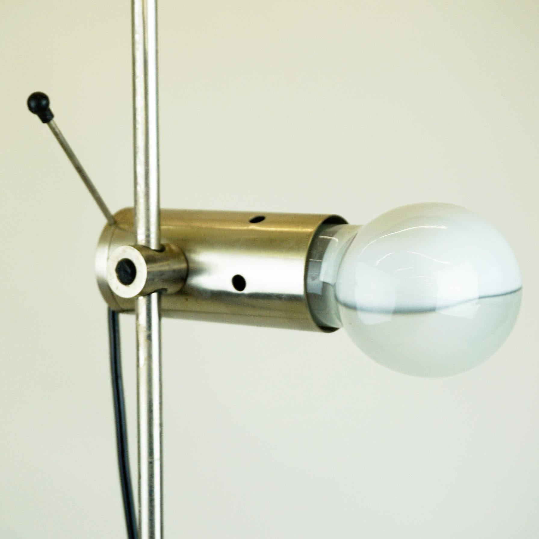 Mid-Century Modern Italian Midcentury Nickel-Plated Floor Lamp Model 387 by Tito Agnoli for Oluce