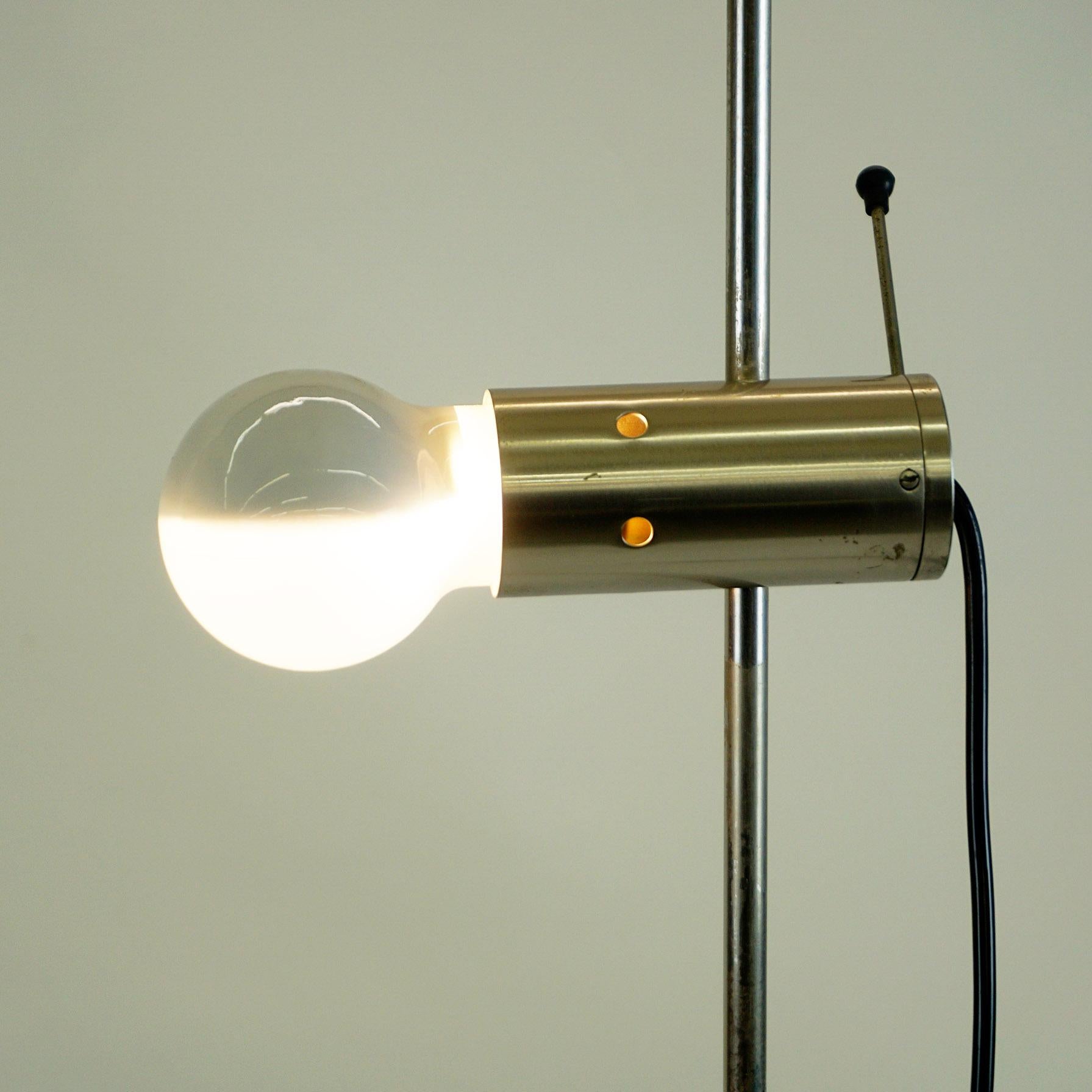 Mid-20th Century Italian Midcentury Nickel-Plated Floor Lamp Model 387 by Tito Agnoli for Oluce
