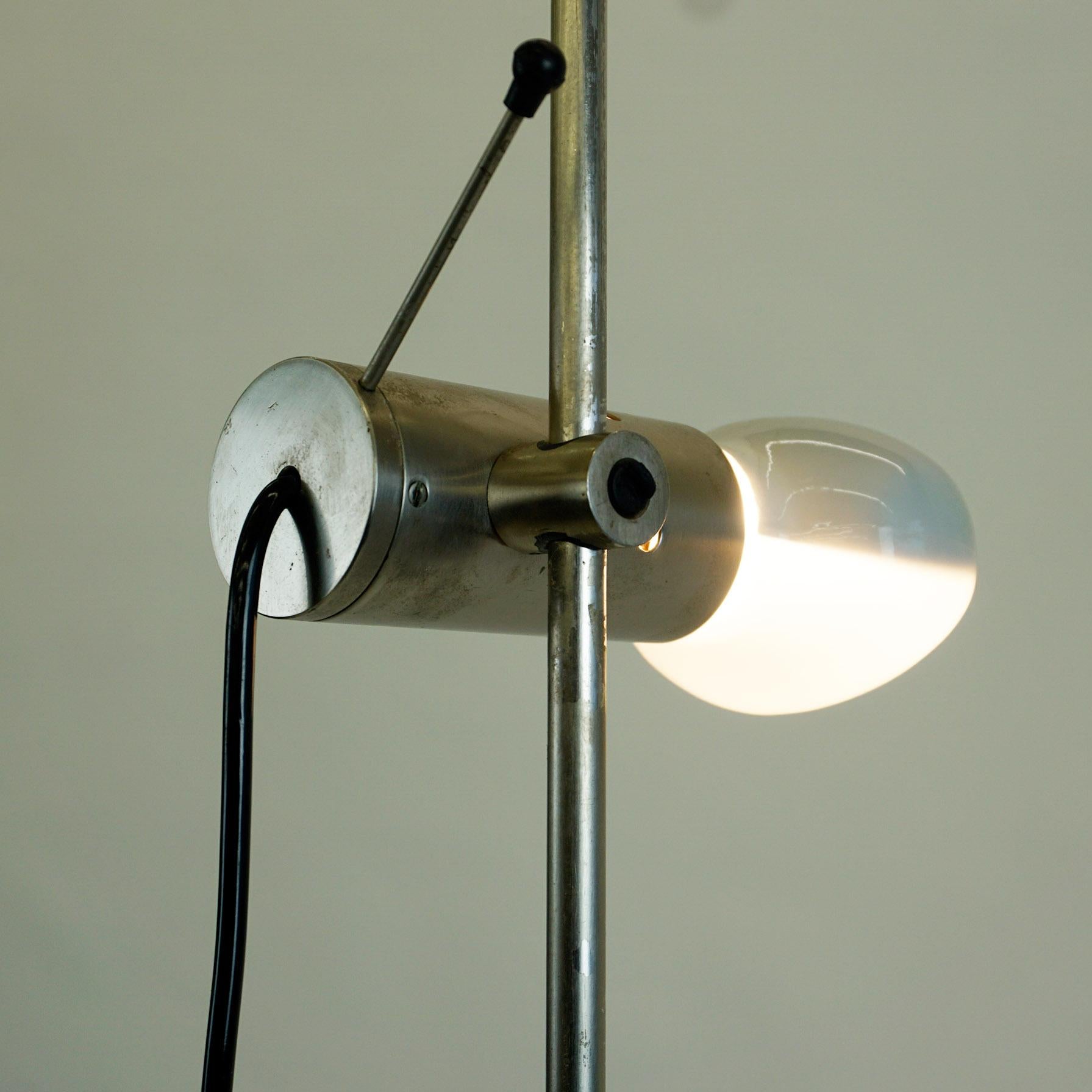 Italian Midcentury Nickel-Plated Floor Lamp Model 387 by Tito Agnoli for Oluce 1