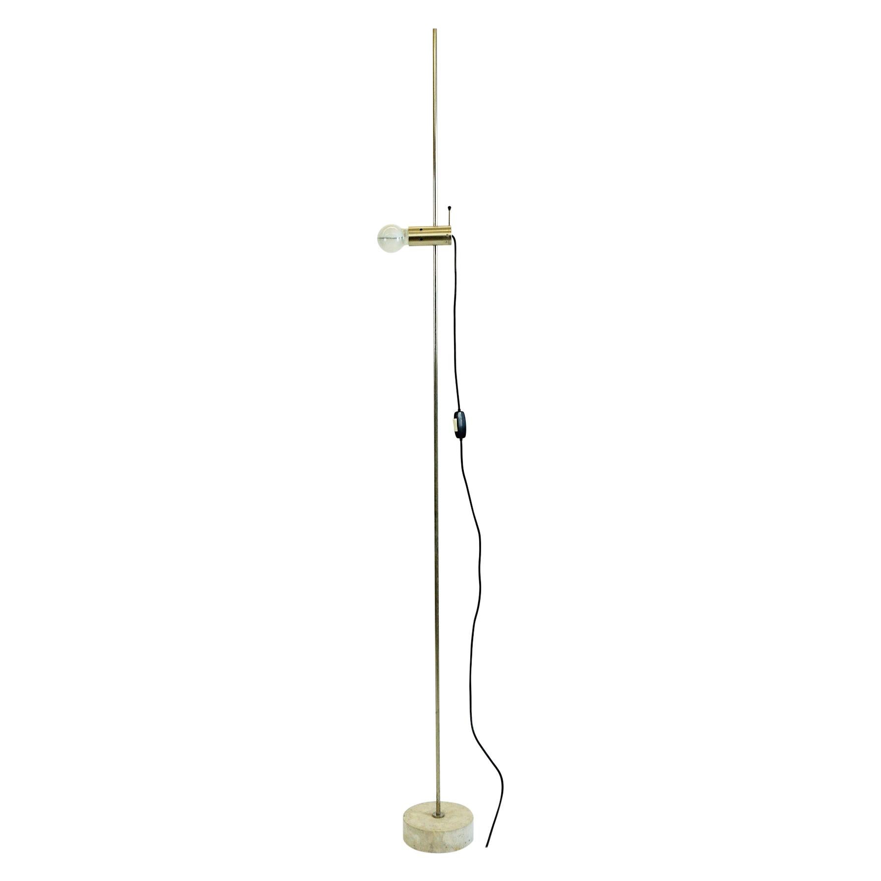 Italian Midcentury Nickel-Plated Floor Lamp Model 387 by Tito Agnoli for Oluce