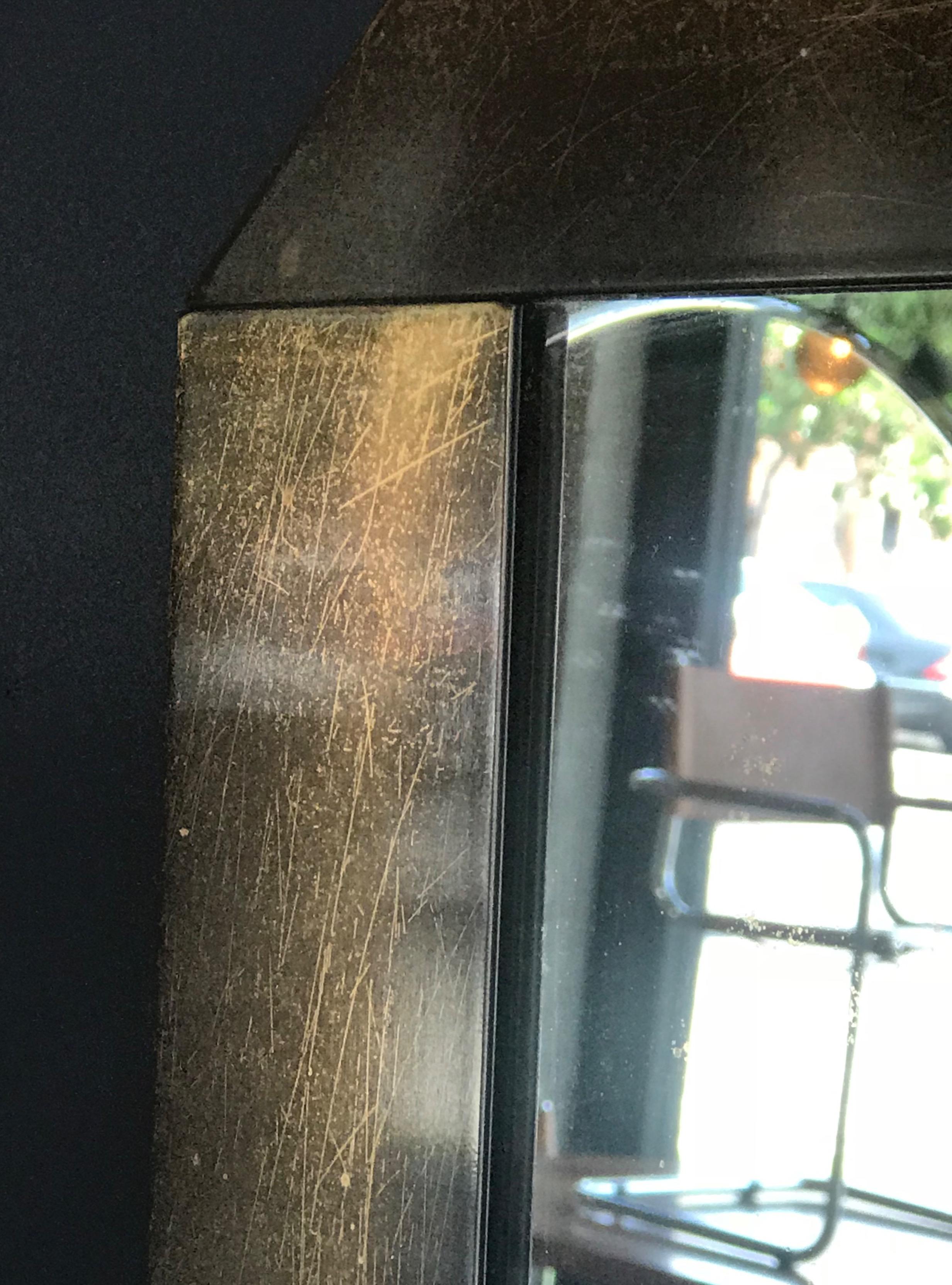 Italian Midcentury Octagonal Bronze Frame Mirror, 1970s In Excellent Condition In Los Angeles, CA