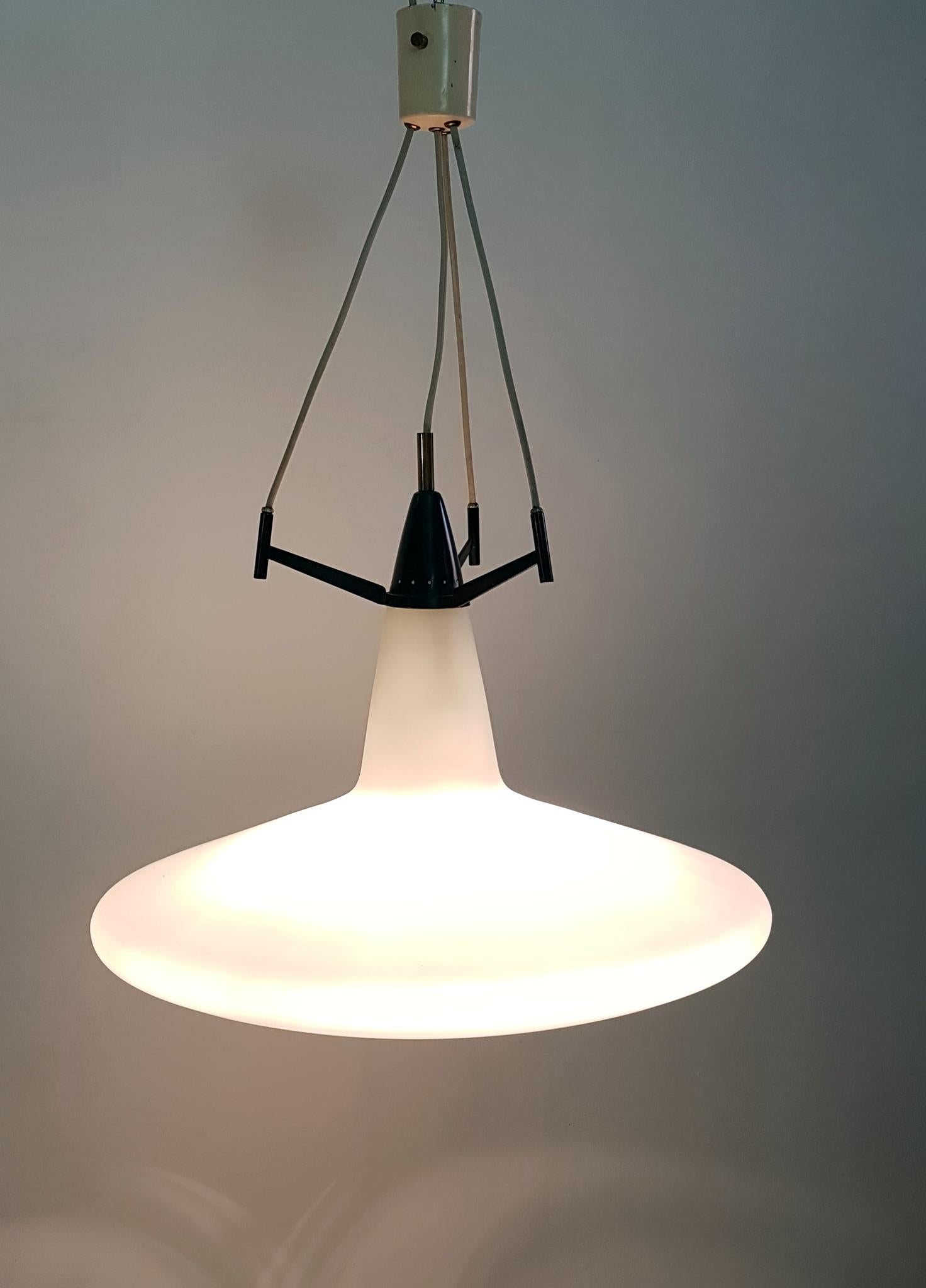 Mid-Century Modern Italian Midcentury Opaline Glass Pendant