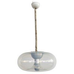 Lampe à suspension italienne MEDUSA en opaline du milieu du siècle dernier, par Carlo Nason pour Leucos, 1970