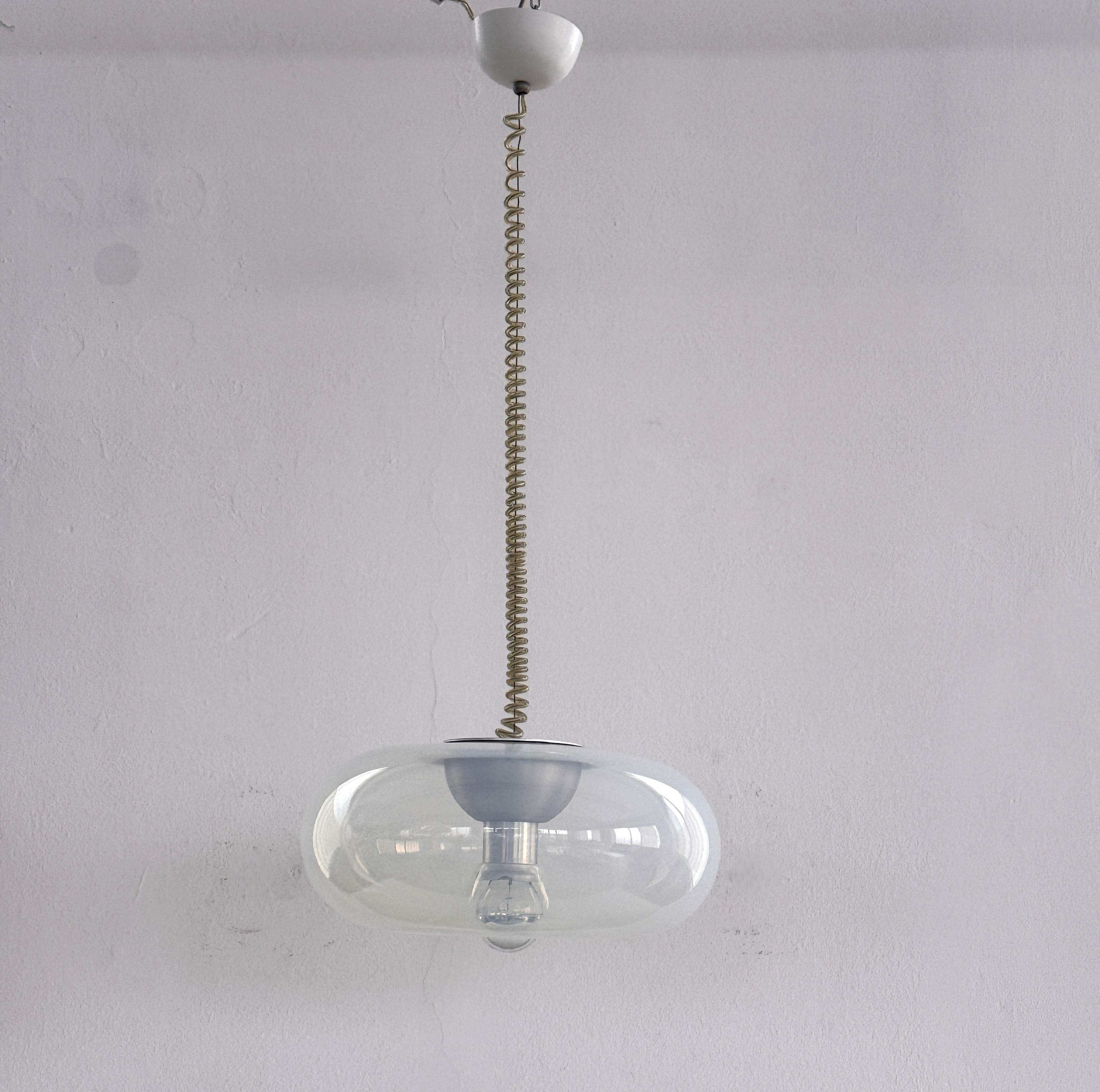 Lampe suspendue en opaline MEDUSA par Carlo Nason pour Leucos, 1970 en vente 3