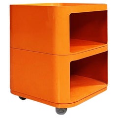 Italienische orangefarbene Kunststoffkommode aus der Mitte des Jahrhunderts von Castelli für Kartell, 1970