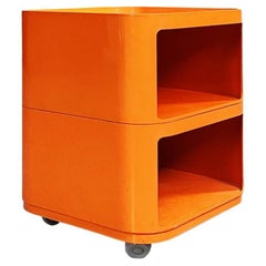 Italian Midcentury Orange Plastic Chest of Drawers by Castelli for Kartell, 1970