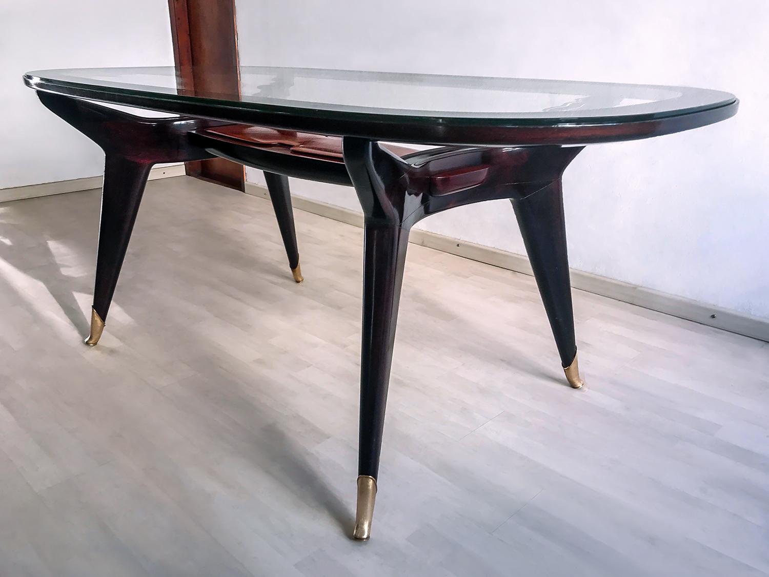 Mid-20th Century Italian Midcentury Oval Dining Table by Vittorio Dassi, 1950s