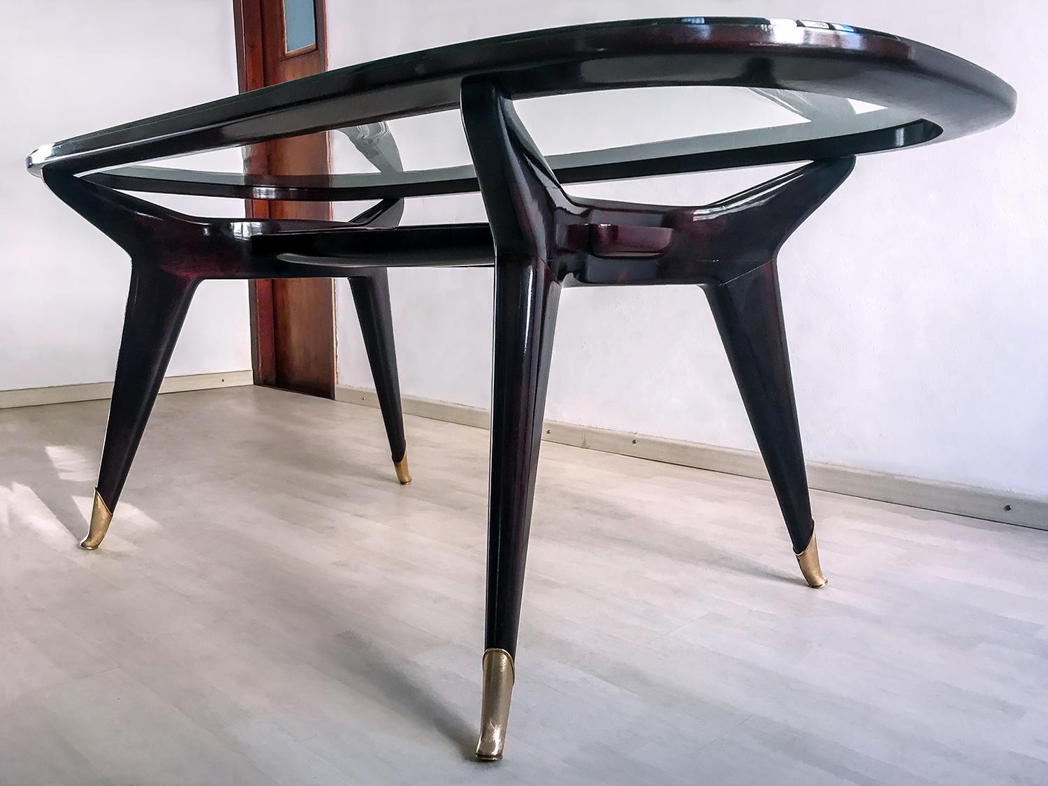 Italian Midcentury Oval Dining Table by Vittorio Dassi, 1950s 1