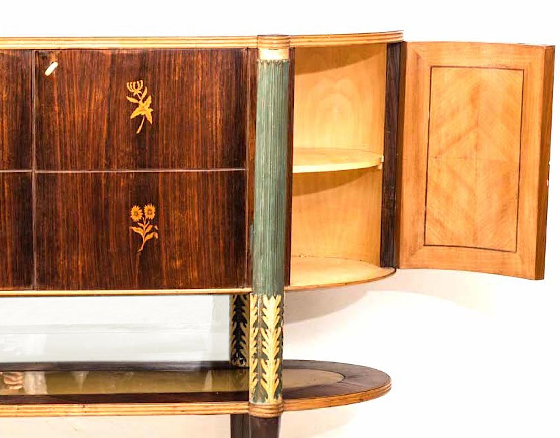 Italian Midcentury Oval Shaped Rare Bar Cabinet or Sideboard by Pierluigi Colli 4