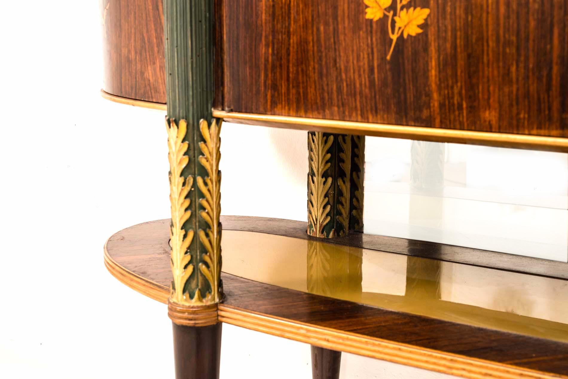 Italian Midcentury Oval Shaped Rare Bar Cabinet or Sideboard by Pierluigi Colli 5