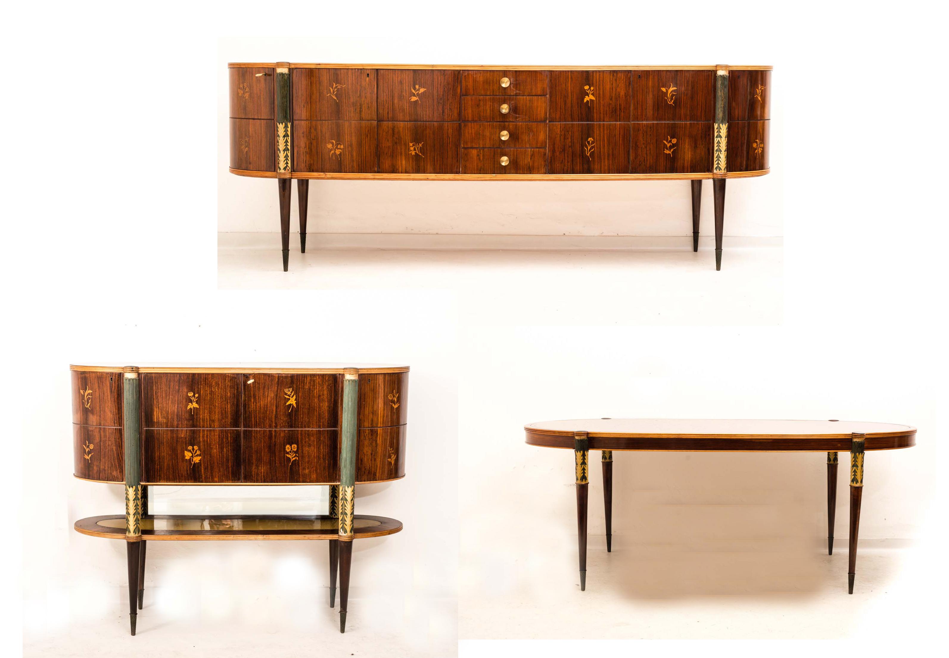 Italian Midcentury Oval Shaped Rare Bar Cabinet or Sideboard by Pierluigi Colli 11