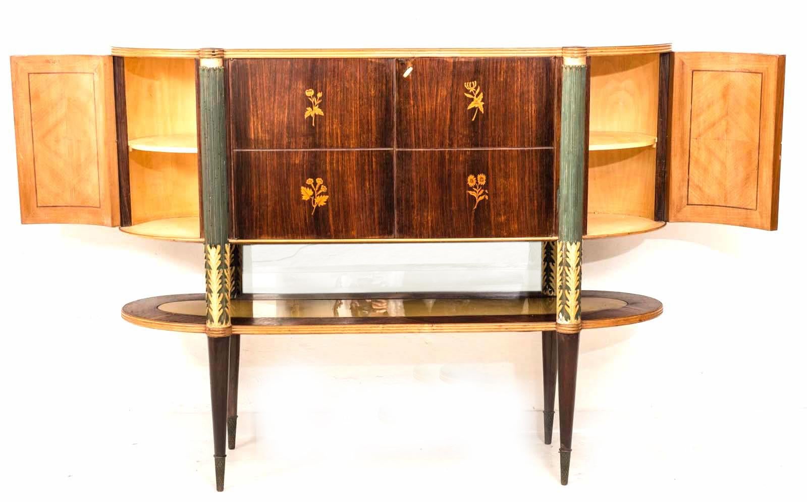 20th Century Italian Midcentury Oval Shaped Rare Bar Cabinet or Sideboard by Pierluigi Colli