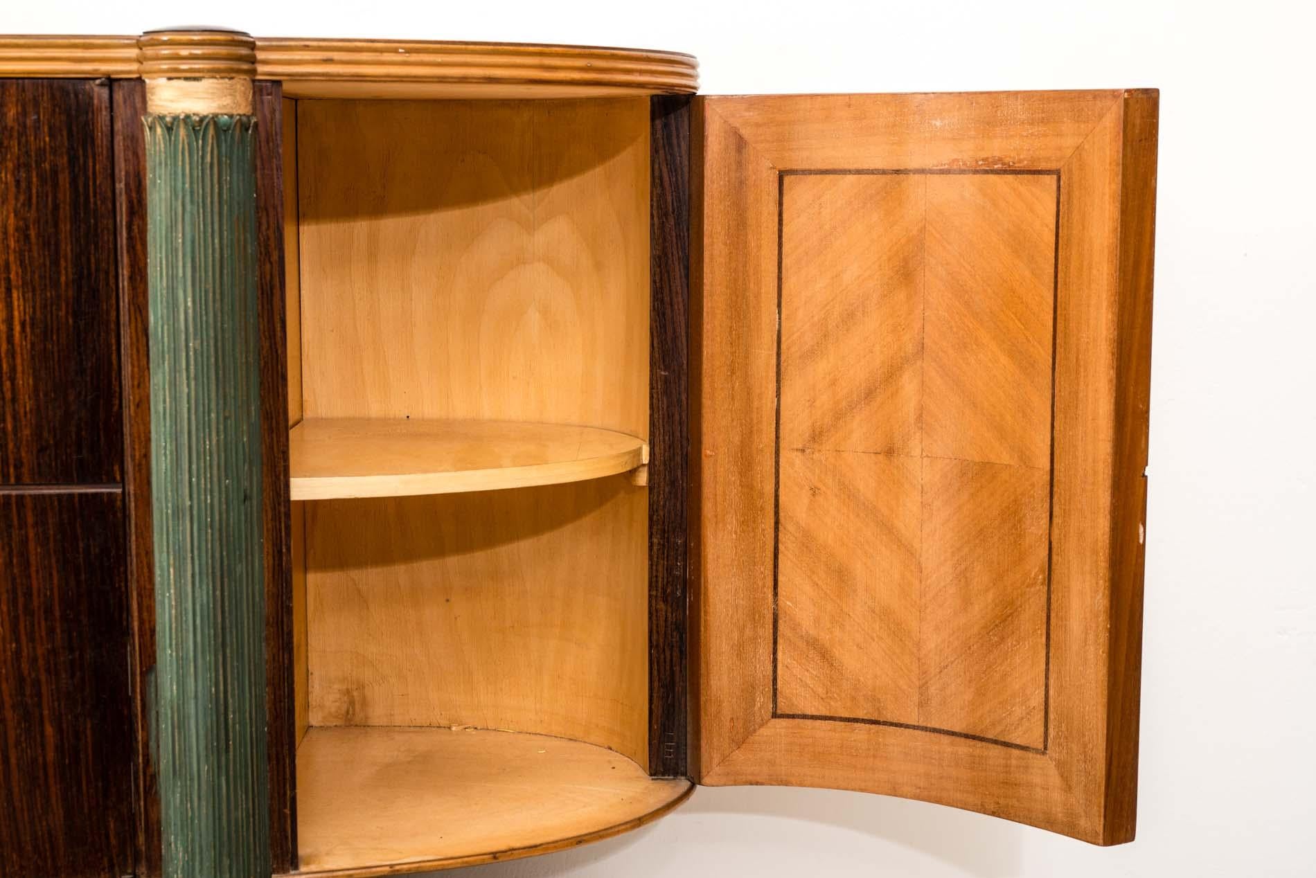 Italian Midcentury Oval Shaped Rare Bar Cabinet or Sideboard by Pierluigi Colli 1